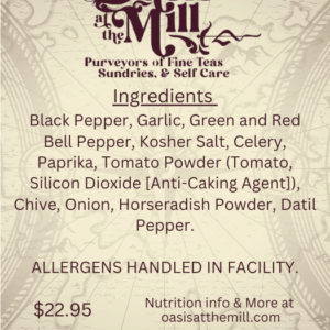 Blackpepper Garlic Greenandredbellpepper Koshersalt)Celery Paprika Tomatopowder Chive Onion Horseradishpowder Datilpepper 4oz