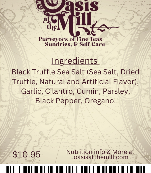Blacktruffleseasalt Garlic Cilantro Cumin Parsley Blackpepper Oregano 1oz