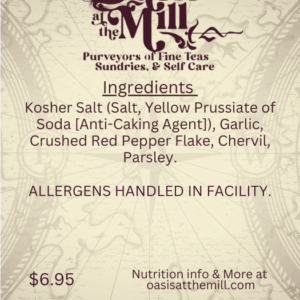 Koshersalt Garlic Crushedredpepperflake Chervil Parsley 1oz