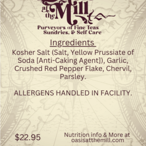Koshersalt Garlic Crushedredpepperflake Chervil Parsley 4oz