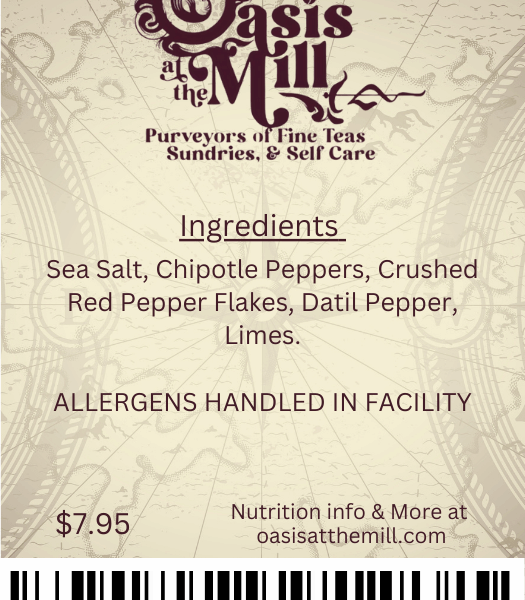 Seasalt Chipotle Peppers Crushedredpepperflakes Datilpepper Limes1.5oz