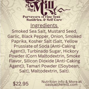 Smokedseasalt Mustardseed Garlic Blackpepper Onion Smokedpaprika Koshersalt Turbinadosugar Hickorypowder Tamaripowder 4oz